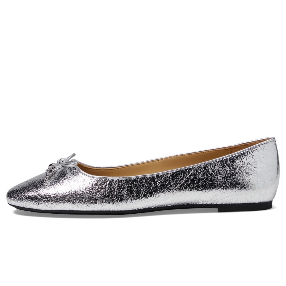 Michael Kors Nori Flex Silver Metallic Square Toe Ballet Flat New size 8.5 - Picture 5 of 13